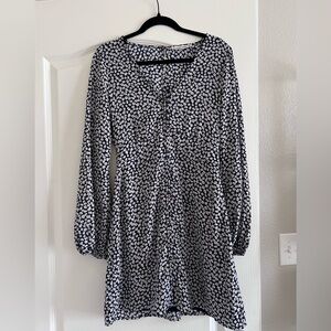 Abercrombie and Fitch Blue Floral Long Sleeve Dress